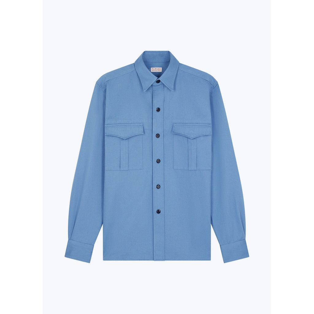 Surchemise Twill Épais Bleue - Bleu Gris