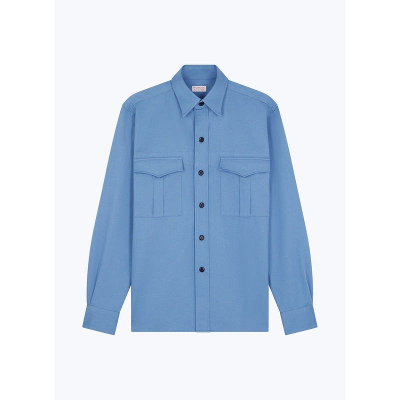 Surchemise Twill Épais Bleue - Bleu Gris