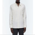 Camisa De Pana Fina Con Bolsillos En El Pecho Crudo - Blanco Roto