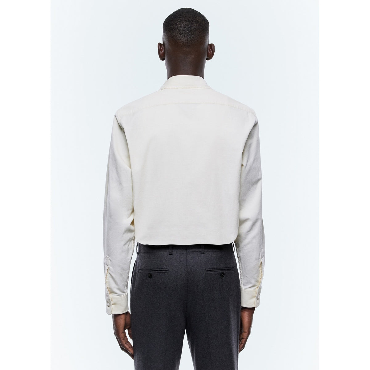 Camisa De Pana Fina Con Bolsillos En El Pecho Crudo - Blanco Roto