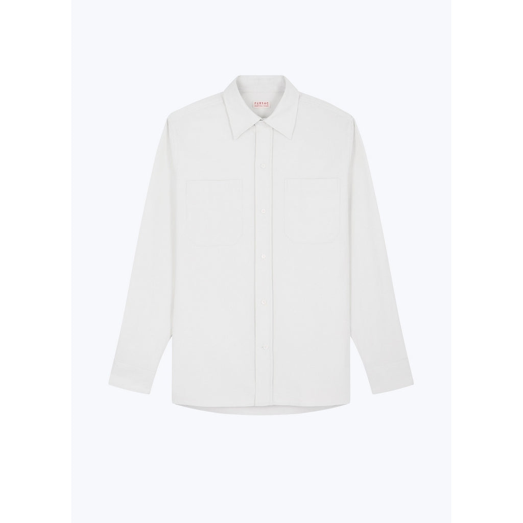 Camisa De Pana Fina Con Bolsillos En El Pecho Crudo - Blanco Roto