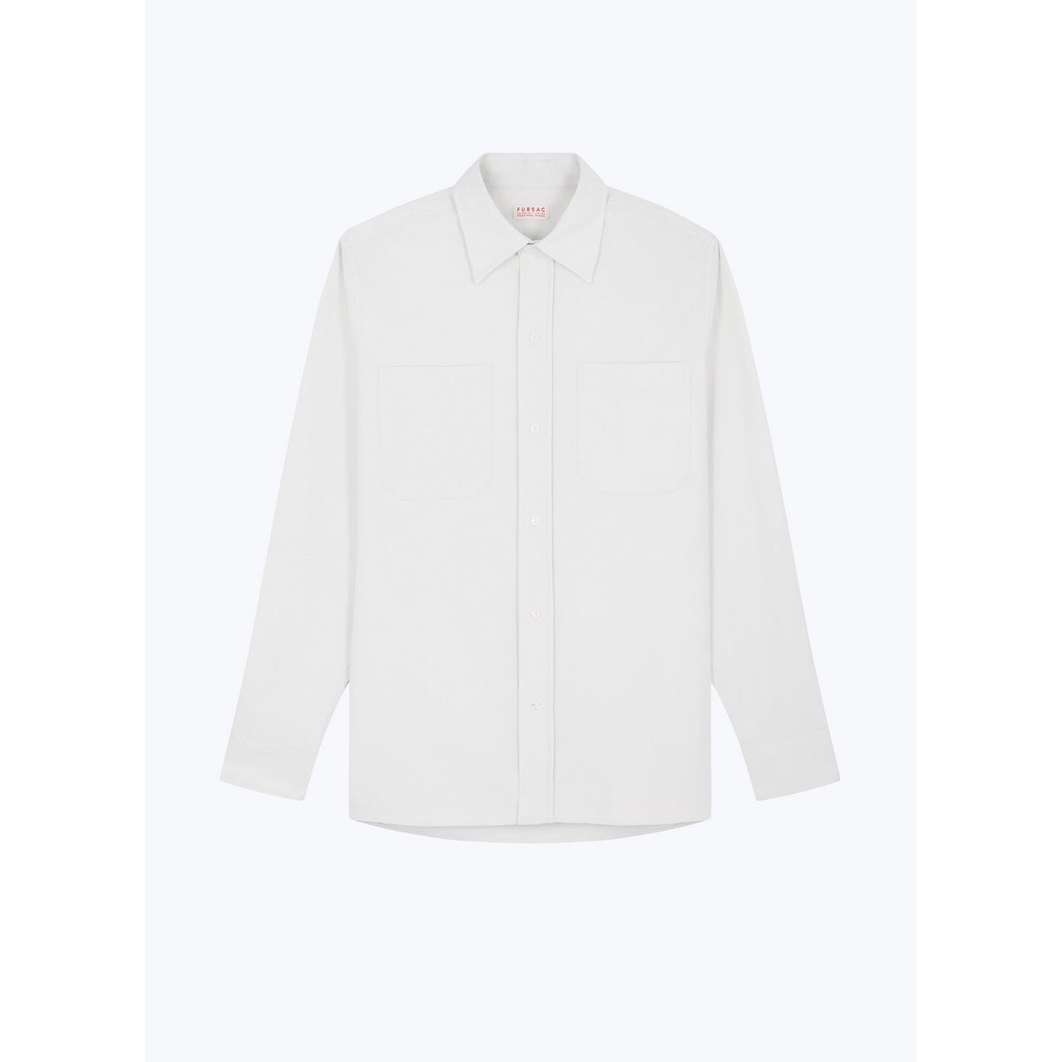 Camisa De Pana Fina Con Bolsillos En El Pecho Crudo - Blanco Roto