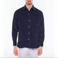 Feincordhemd Mit Brusttaschen - Marineblau