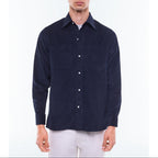 Feincordhemd Mit Brusttaschen - Marineblau