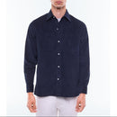 Chemise Velours Mille Raies Poches Poitrine - Marine