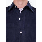 Feincordhemd Mit Brusttaschen - Marineblau