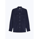 Chemise Velours Mille Raies Poches Poitrine - Marine