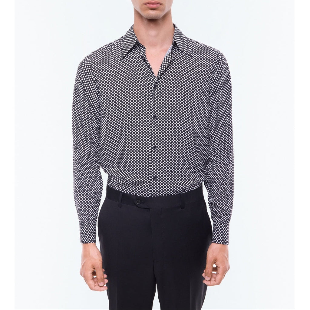 Certified Viscose Polka Dot Shirt - Black - White Polka Dots