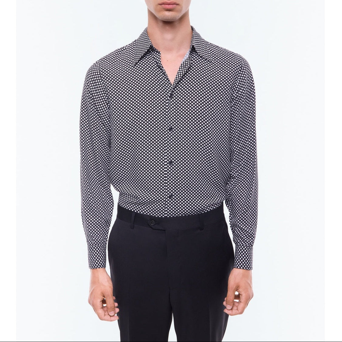 Certified Viscose Polka Dot Shirt - Black - White Polka Dots