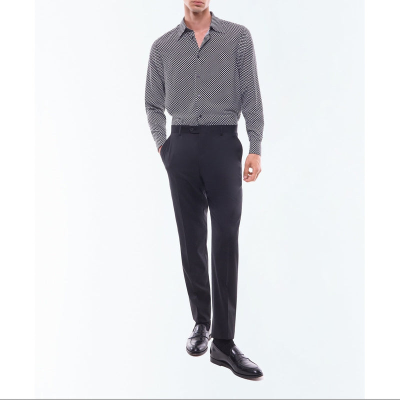 Chemise À Pois En Viscose Certifiée - Noir - Pois Blanc