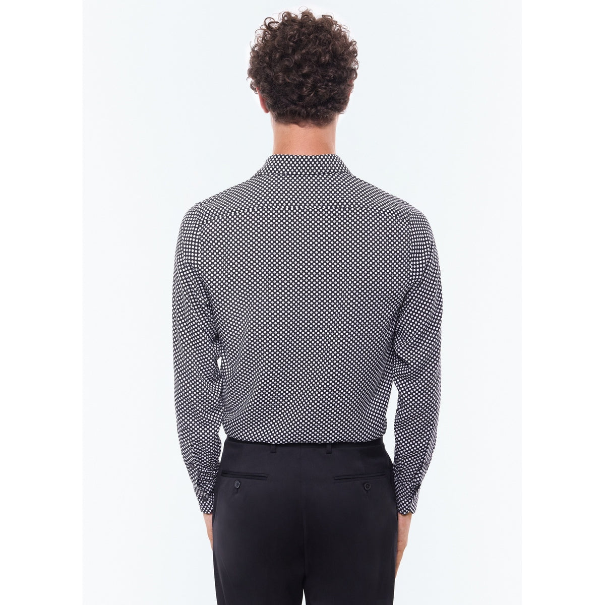 Certified Viscose Polka Dot Shirt - Black - White Polka Dots