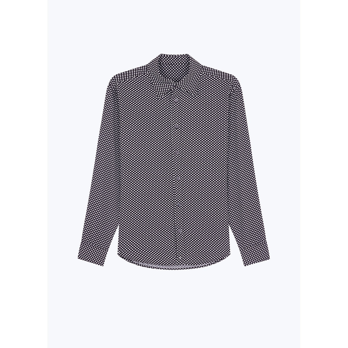 Certified Viscose Polka Dot Shirt - Black - White Polka Dots