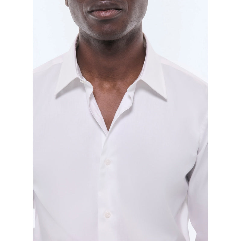Plain Poplin Try-On Shirt - White