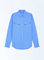 Chemise Western En Popeline - Bleuet