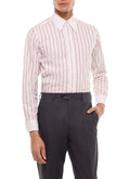Chemise Rayée Col Blanc - Bordeaux