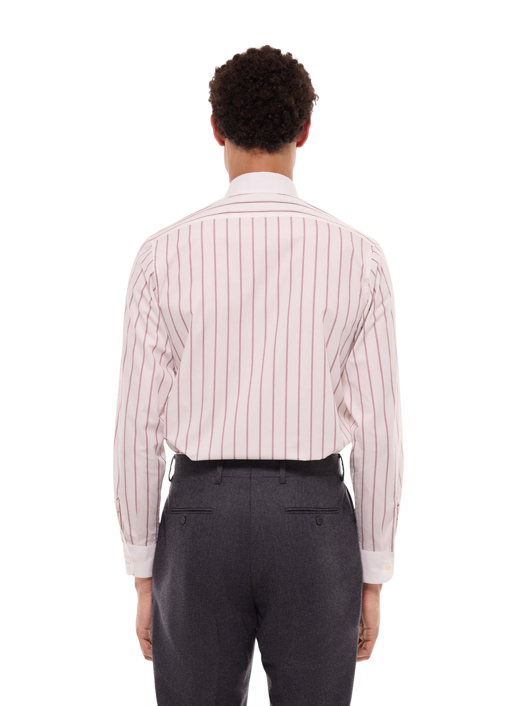 Chemise Rayée Col Blanc - Bordeaux
