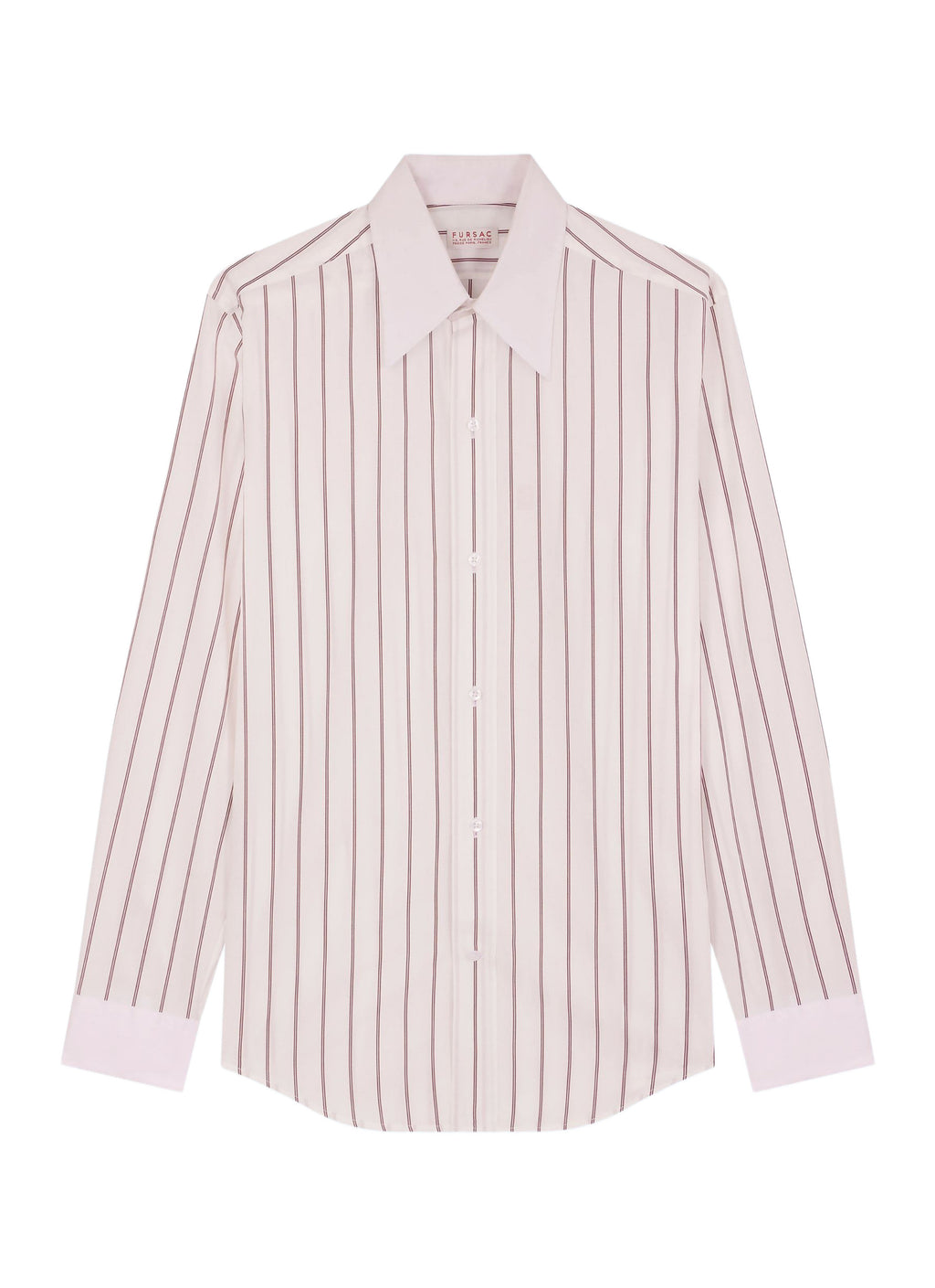 Chemise Rayée Col Blanc - Bordeaux