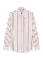 Chemise Rayée Col Blanc - Bordeaux