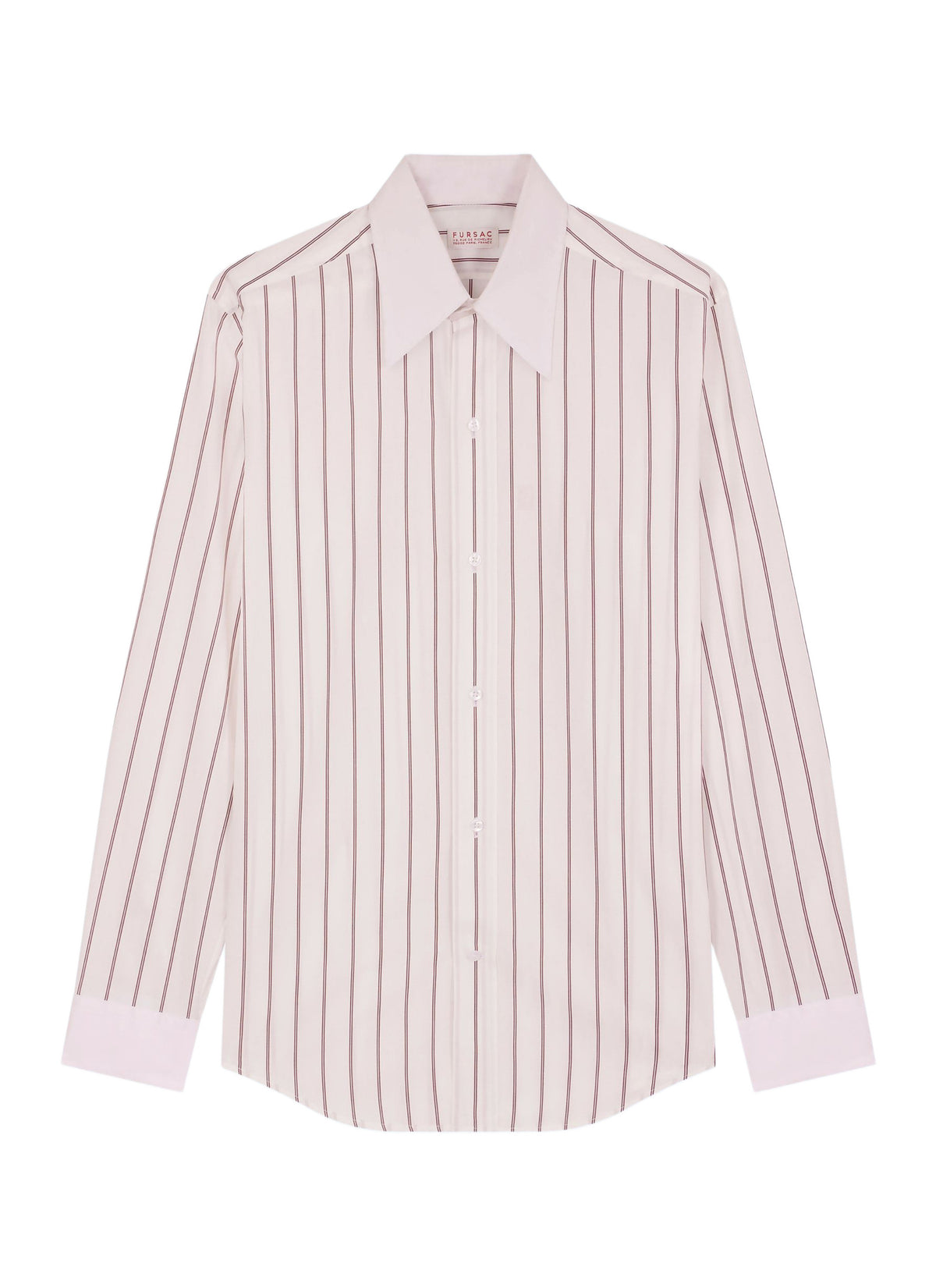 Chemise Rayée Col Blanc - Bordeaux