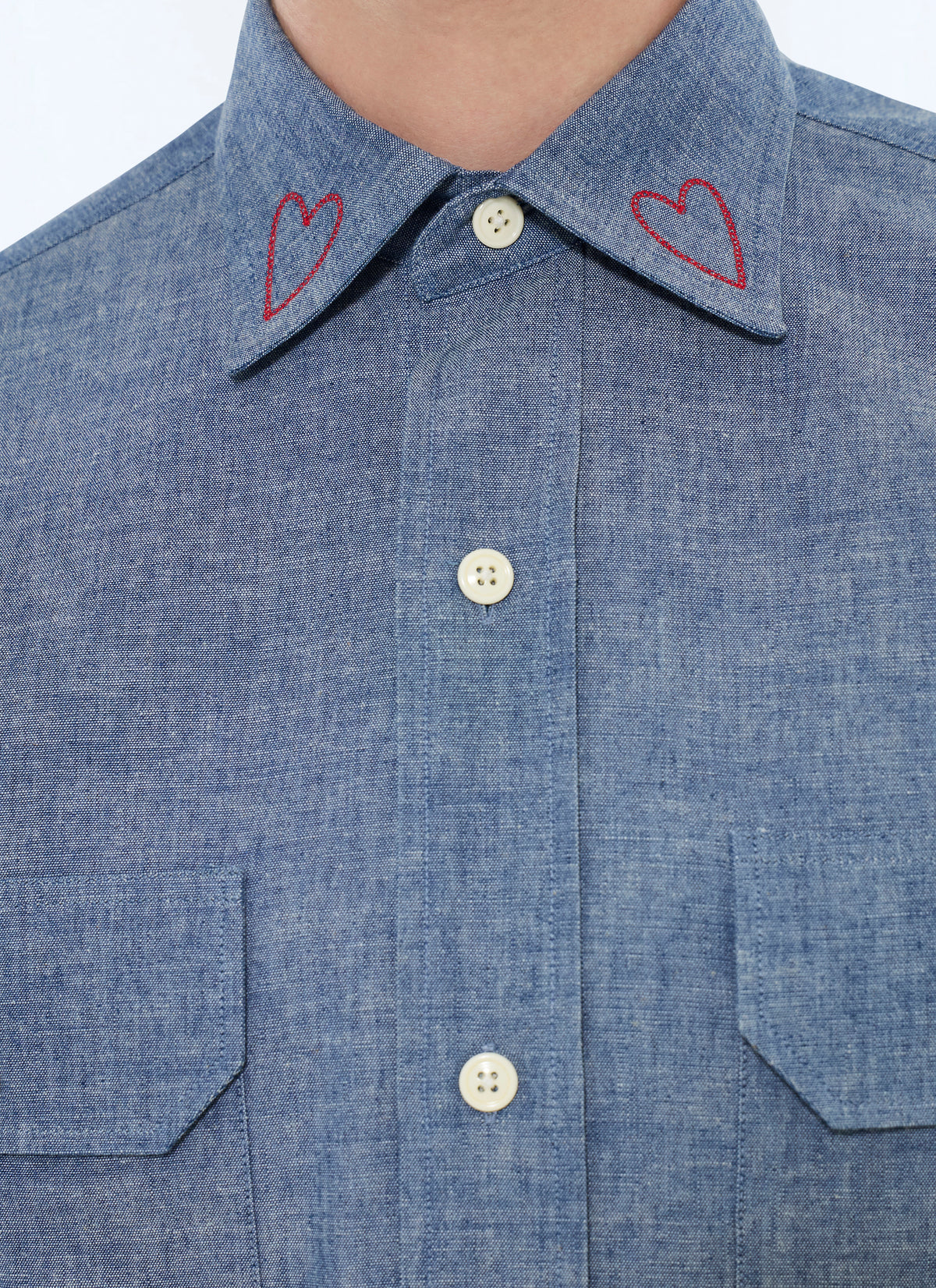 Surchemise En Chambray Brodée - Persan