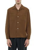 Chemise En Viscose Col Requin - Marron