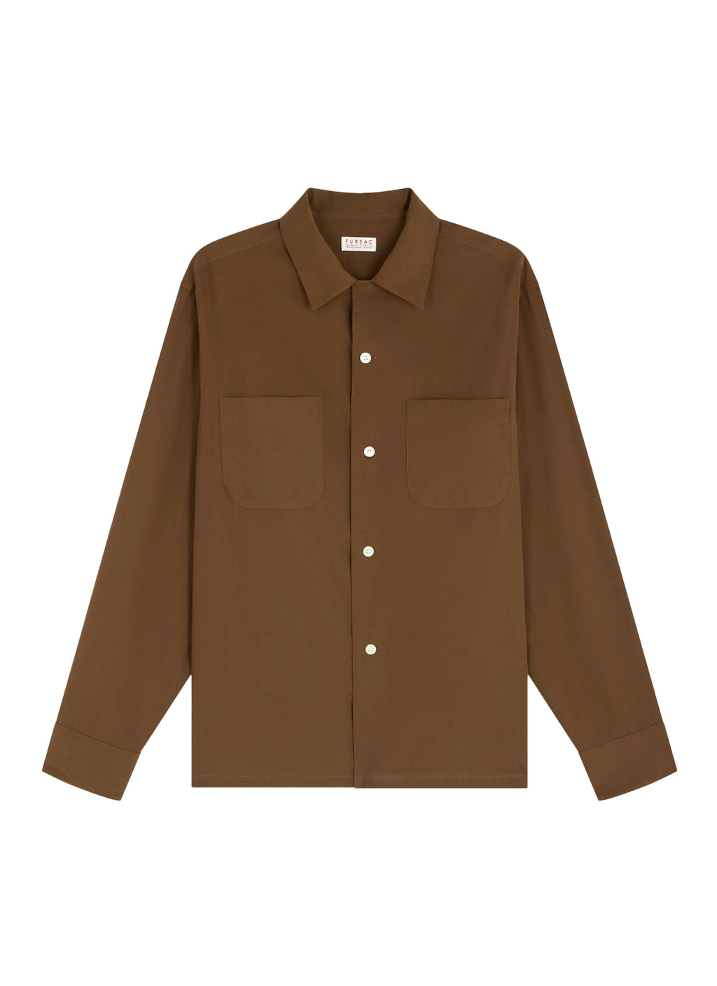 Chemise En Viscose Col Requin - Marron