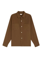 Chemise En Viscose Col Requin - Marron