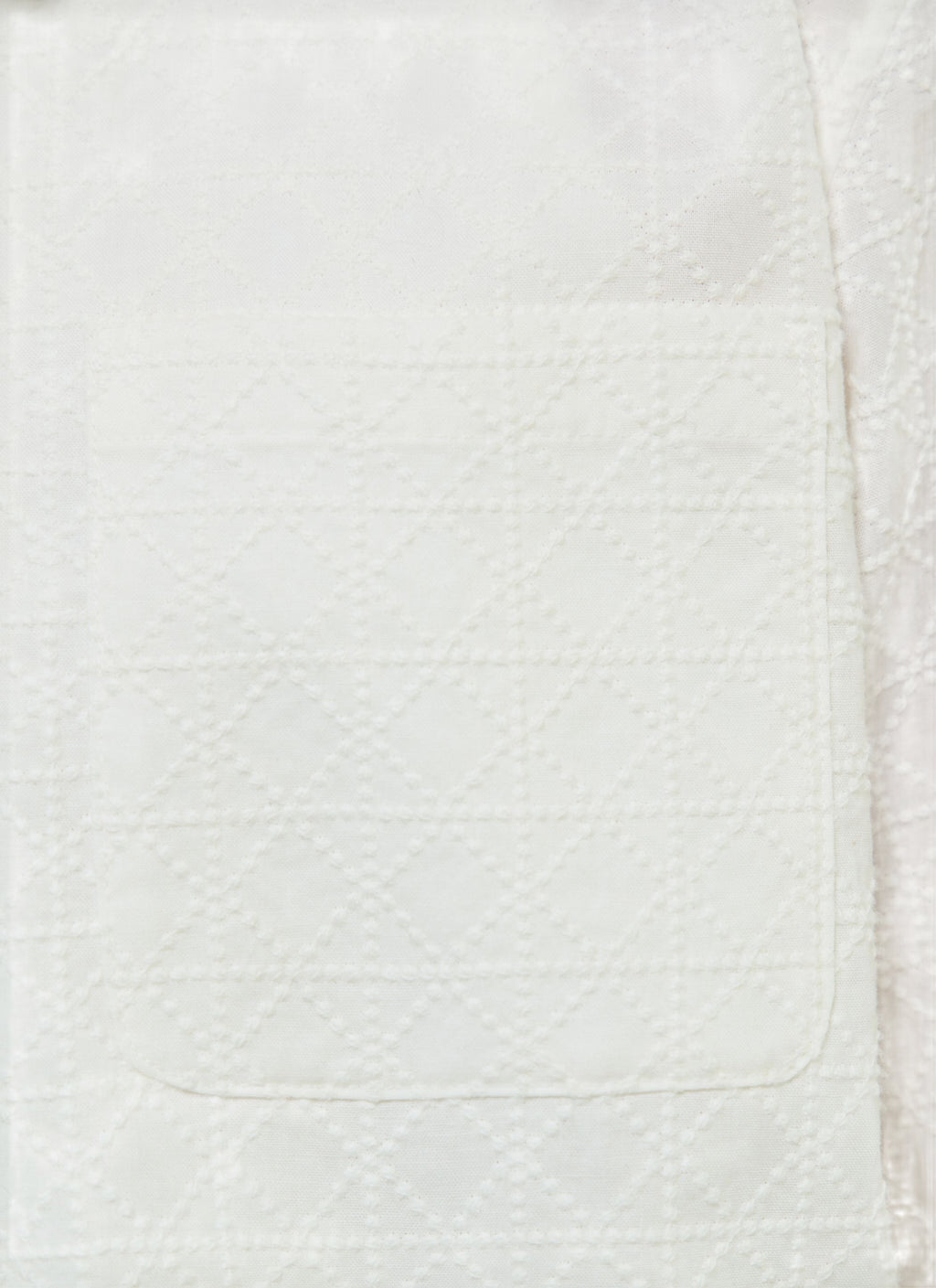 Surchemise Motif Losange Brodé - Blanc