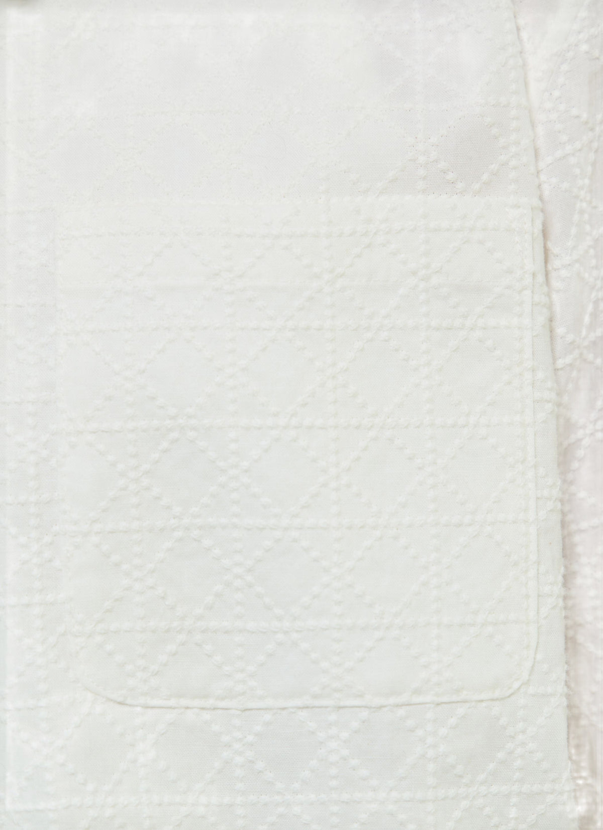 Surchemise Motif Losange Brodé - Blanc