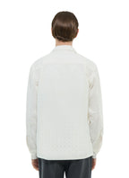 Surchemise Motif Losange Brodé - Blanc