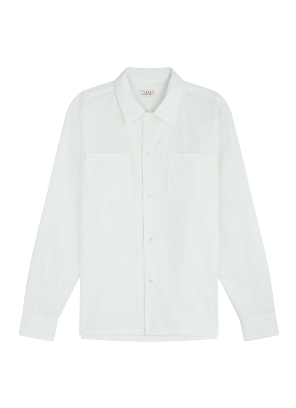 Surchemise Motif Losange Brodé - Blanc