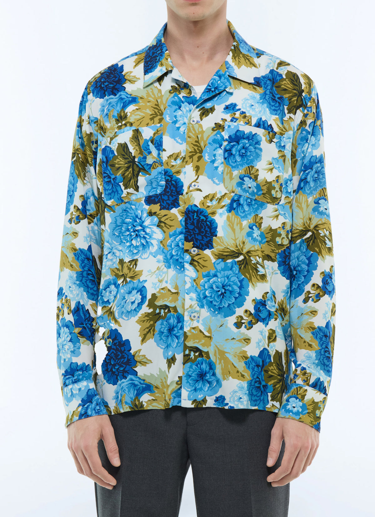 Chemise Manches Longues Imprimé Fleurs - Imprimé Fleuri Foncé