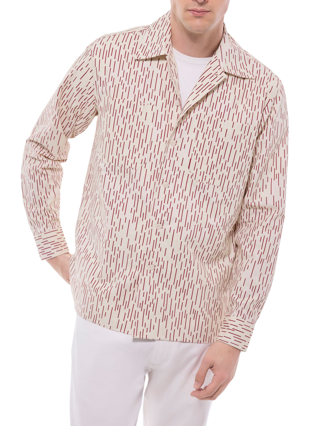 Sobrecamisa Con Estampado De Camuflaje - Crudo