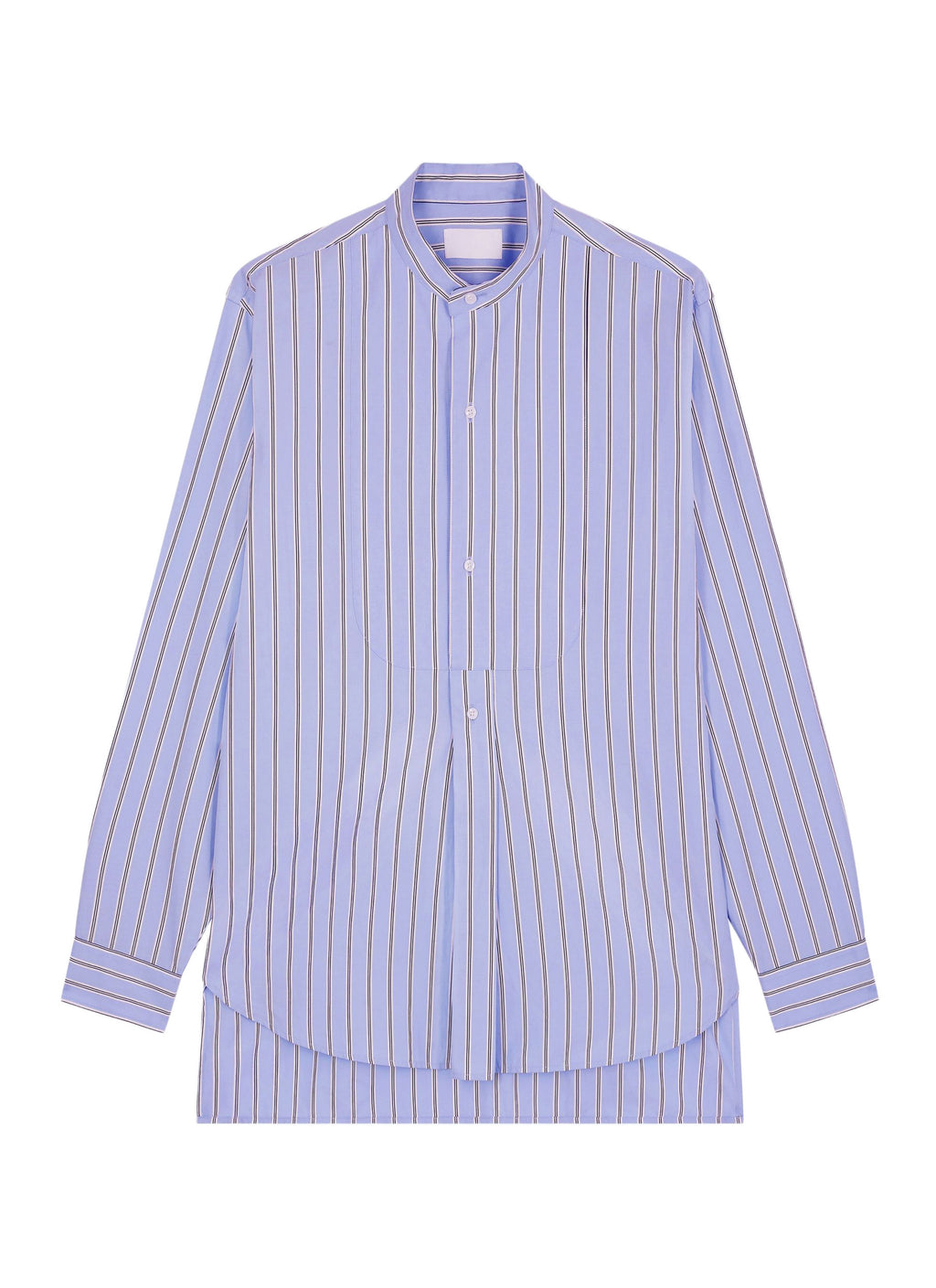 Chemise Col Mao À Rayures Irrégulières - Ciel