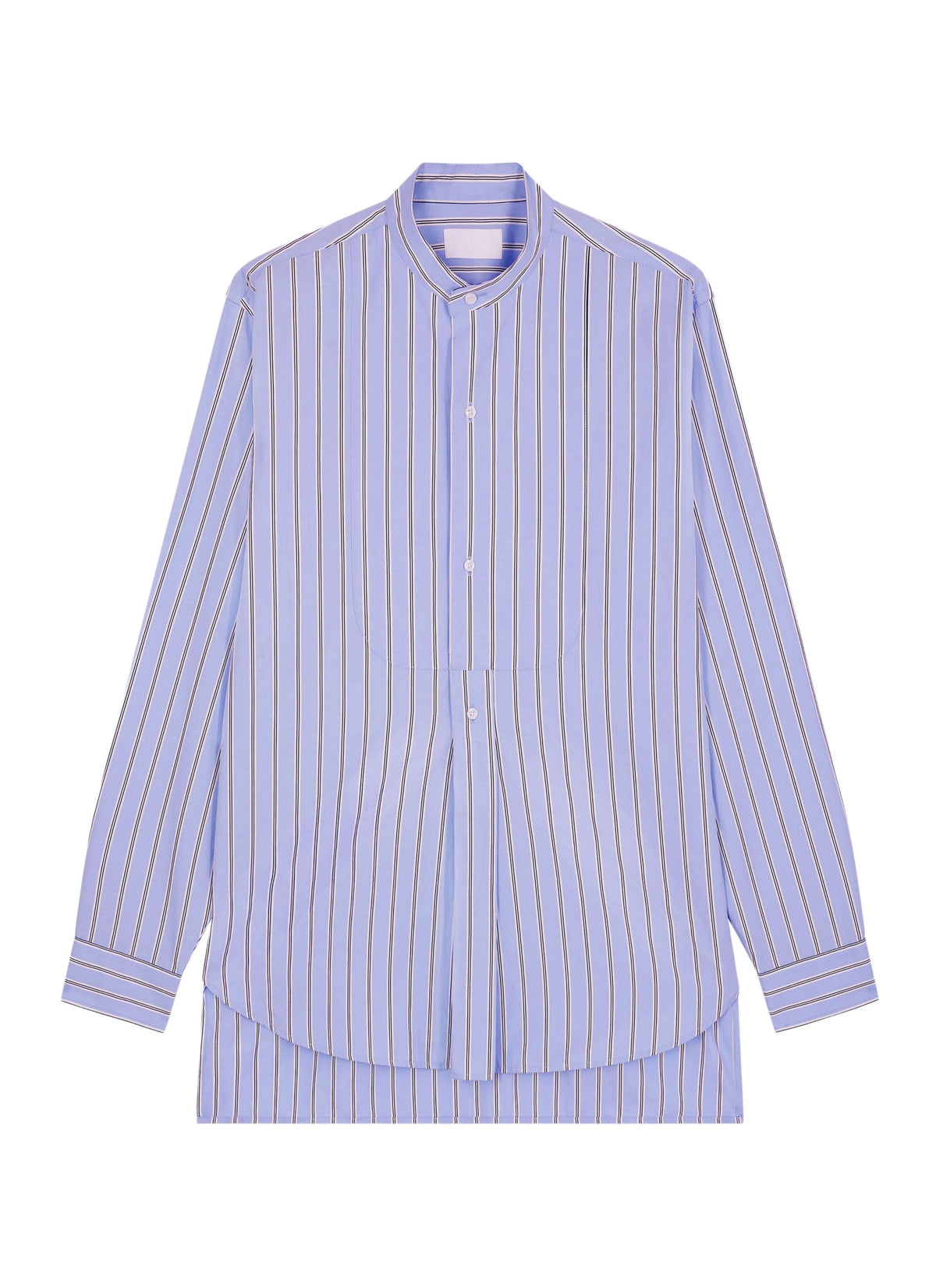 Chemise Col Mao À Rayures Irrégulières - Ciel