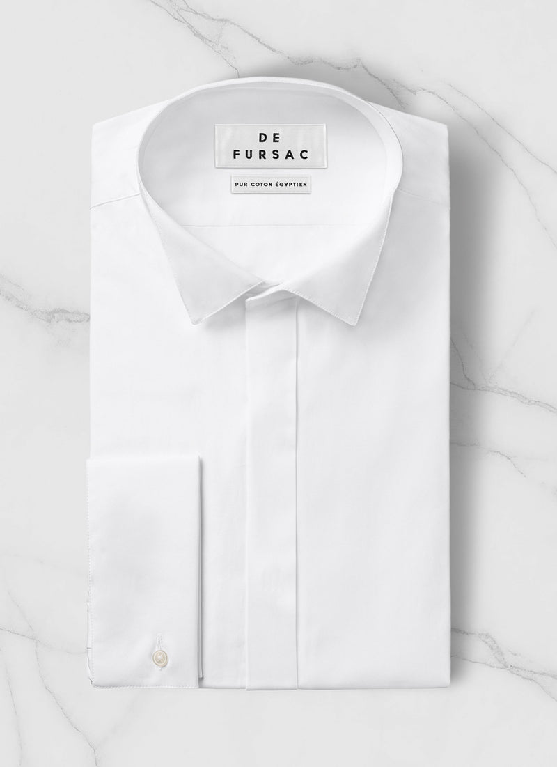 Fursac - White Poplin Ceremony Shirt - Black Blanc