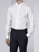 Fursac - White Poplin Ceremony Shirt - Black Blanc