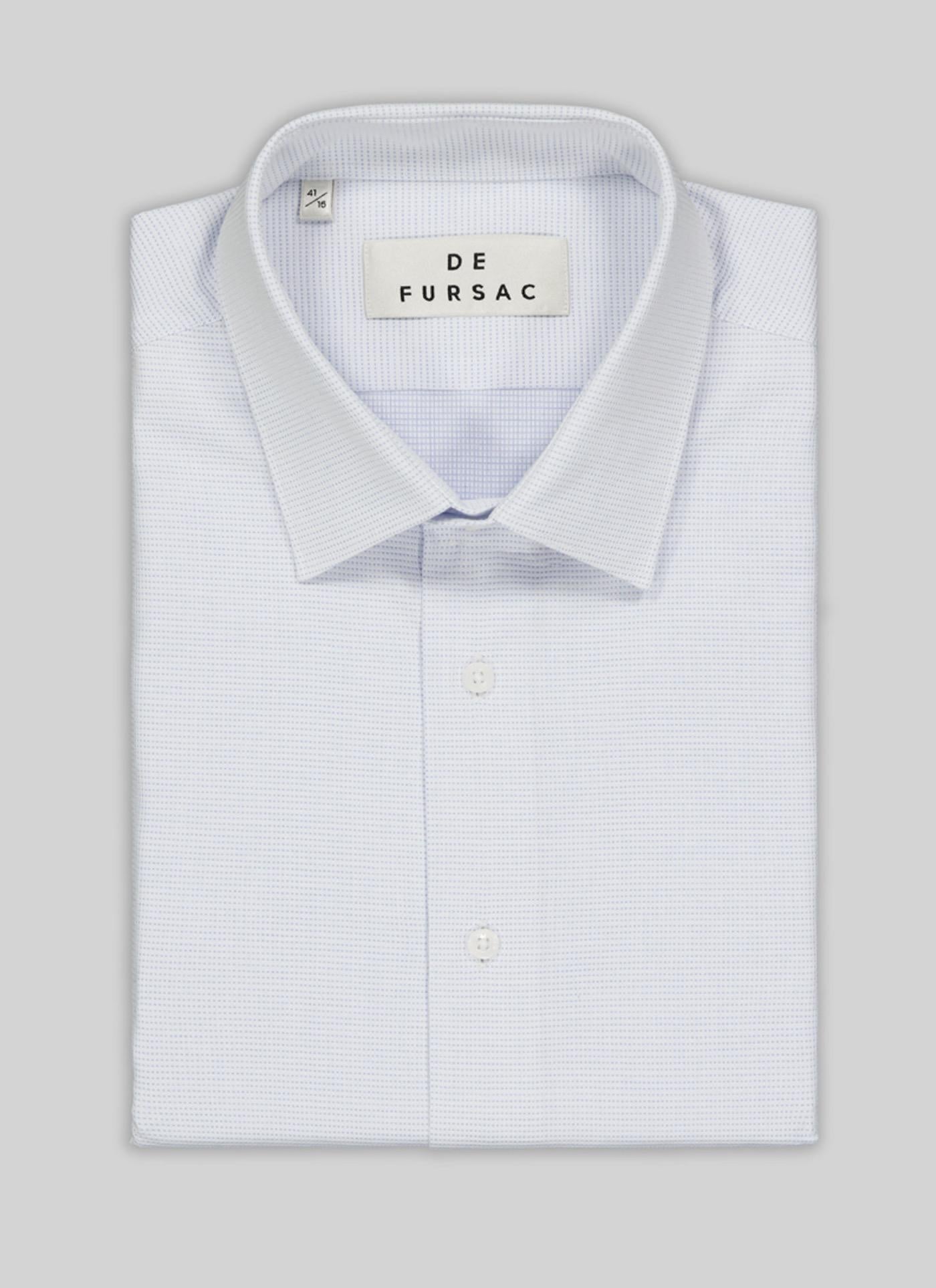 Fursac - Chemise À Pois Bleus En Coton - Ciel - Homme