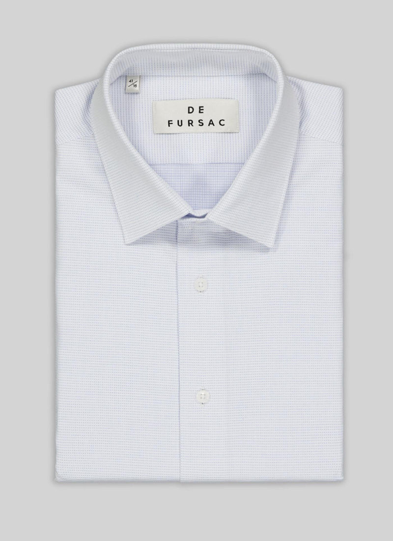Fursac - Chemise À Pois Bleus En Coton - Ciel - Homme