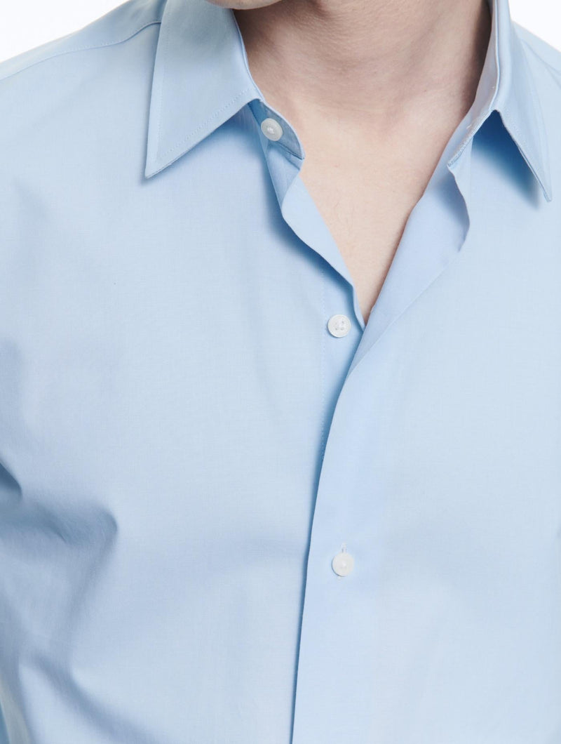 Fursac - Chemise En Popeline De Coton - Ciel - Homme