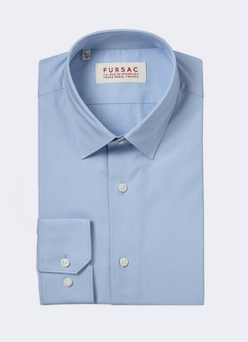 Fursac - Chemise En Popeline De Coton - Ciel - Homme