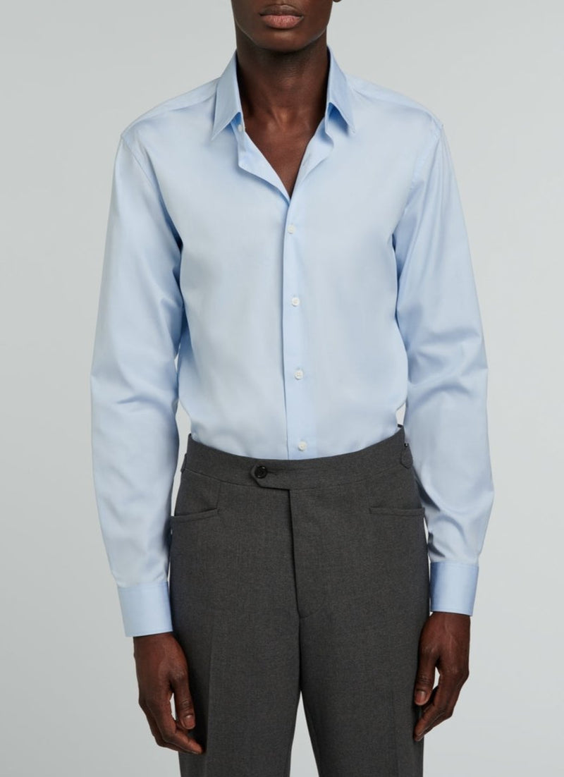 Fursac - Chemise En Popeline De Coton - Ciel - Homme