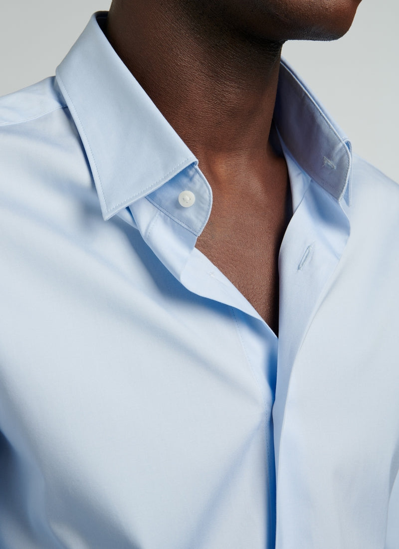 Fursac - Chemise En Popeline De Coton - Ciel - Homme