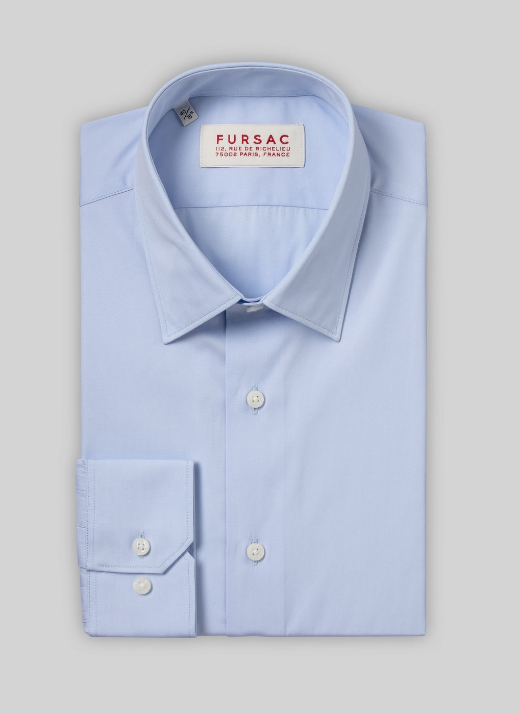 Fursac - Cotton Poplin Shirt - Sky Blue - Men