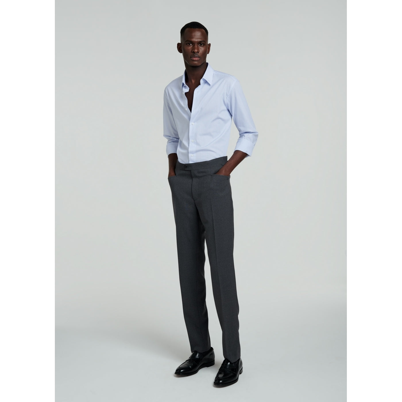 Fursac - Sky Blue Striped Cotton Poplin Shirt - Sky Blue - Stripes