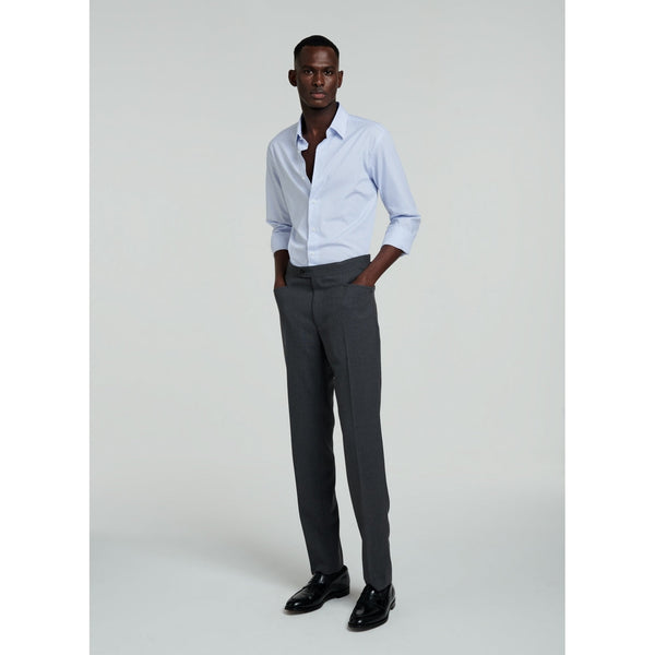 Fursac - Sky Blue Striped Cotton Poplin Shirt - Sky Blue - Stripes