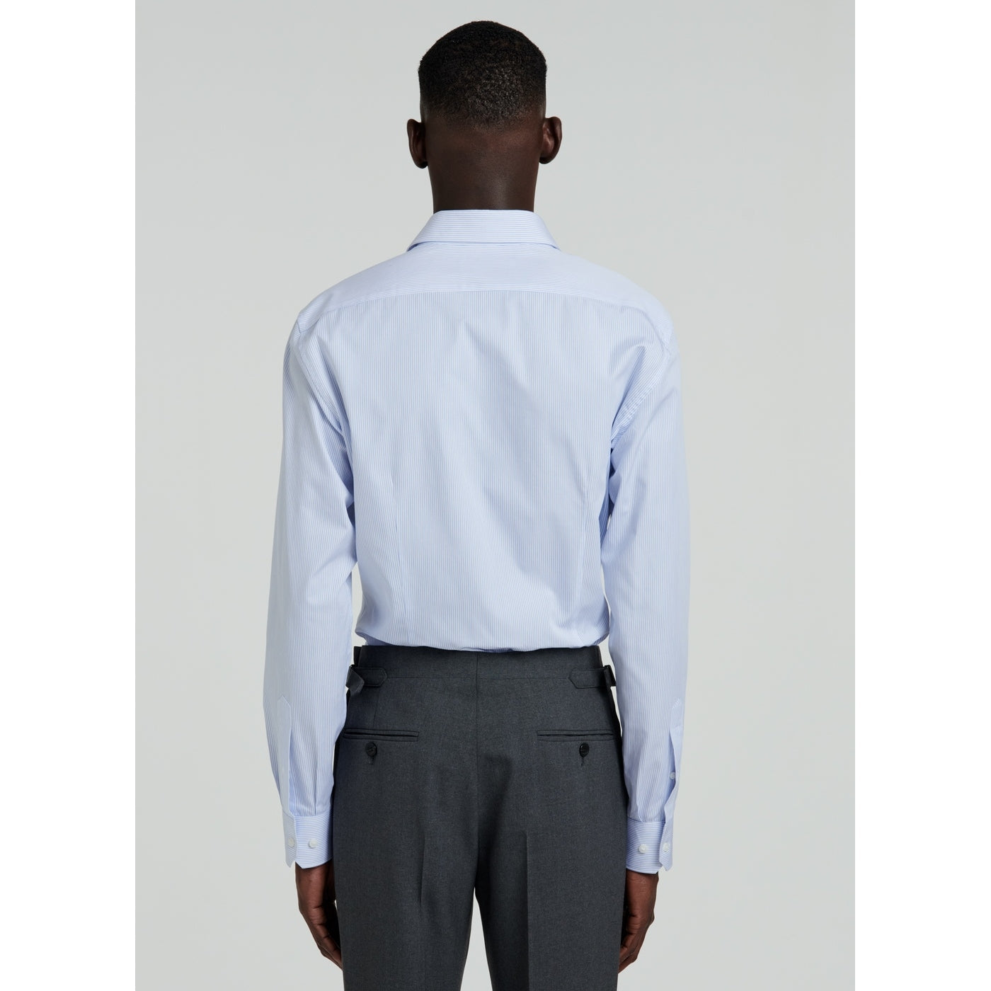 Fursac - Sky Blue Striped Cotton Poplin Shirt - Sky Blue - Stripes
