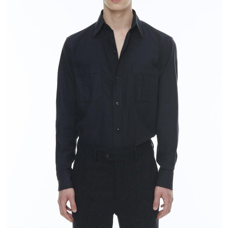 Surchemise En Flanelle De Coton - Bleu Marine
