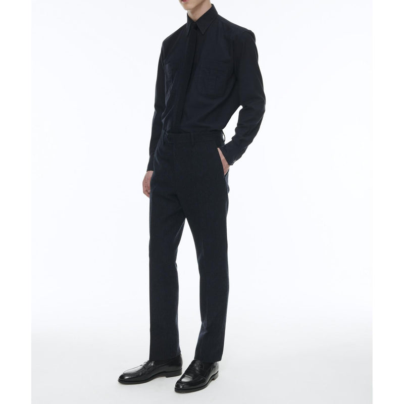 Surchemise En Flanelle De Coton - Bleu Marine