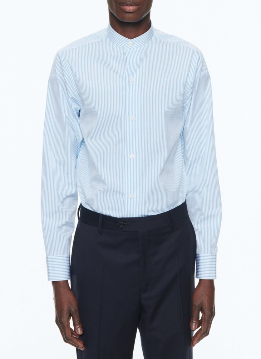Fursac - Cotton Poplin Striped Shirt - Turquoise - Men